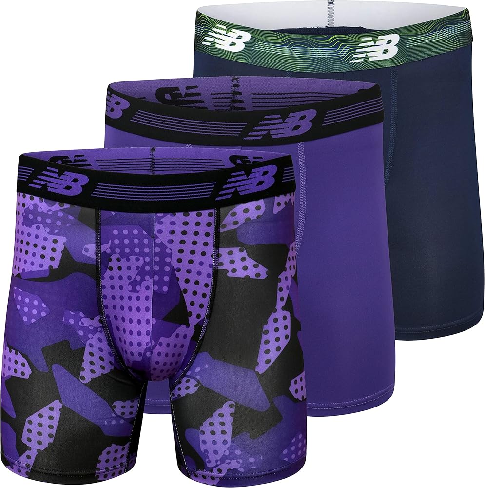 New Balance Men's Ultra Soft Performance 6" Boxer Briefs with No Fly (3-Pack of Underwear)