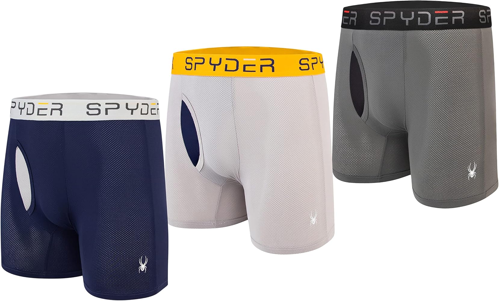 Spyder Performance Mesh Mens Boxer Briefs Sports Underwear/Fly Front