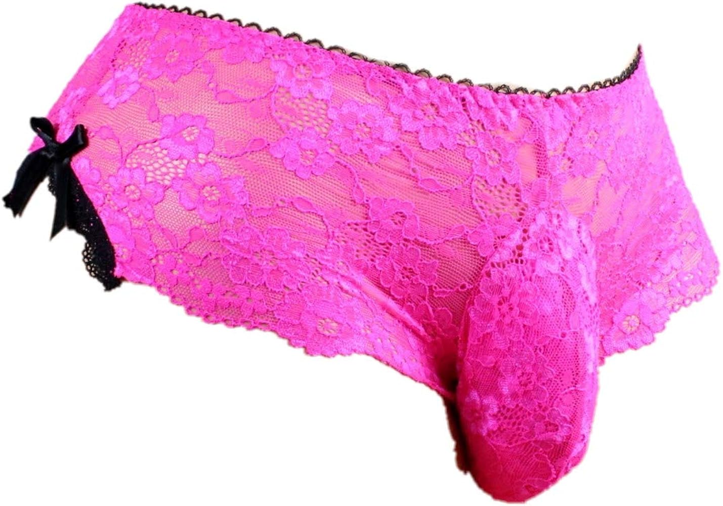 Sissy Pouch Panties Men's Silky Lace Bikini Briefs Underwear For Men-ls