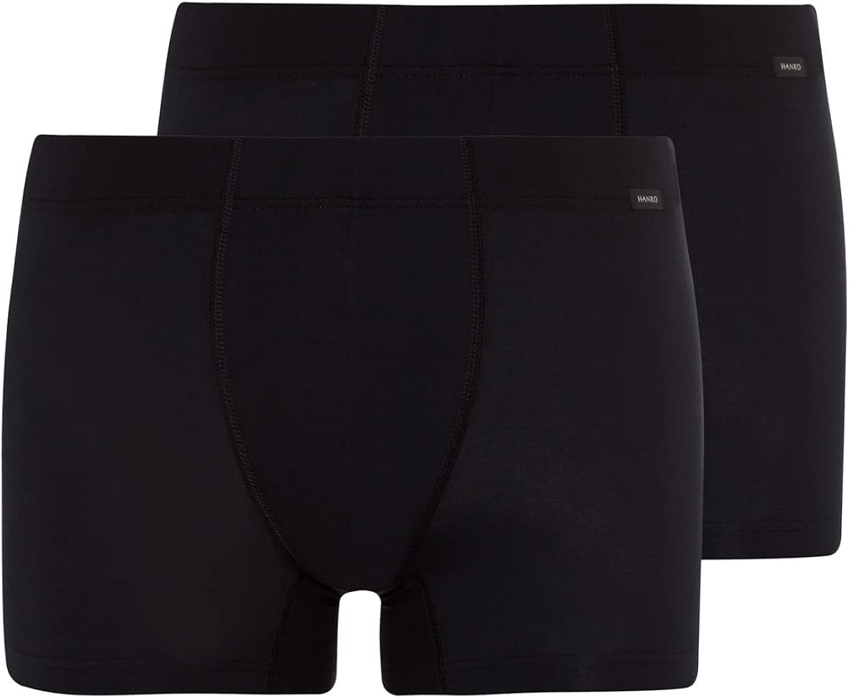 HANRO Men's Cotton Essentials 2-Pack Boxer Brief with Covered Waistband