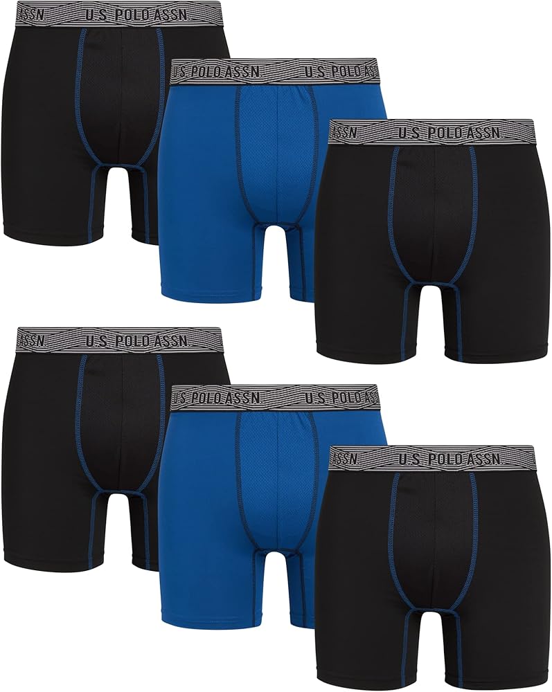 U.S. Polo Assn. Men's Underwear - Performance Boxer Briefs (6 Pack)