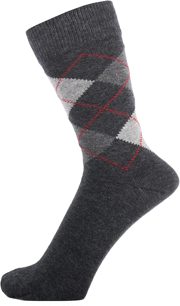 Finest Combed Cotton Argyle Dress Socks for Men, Women