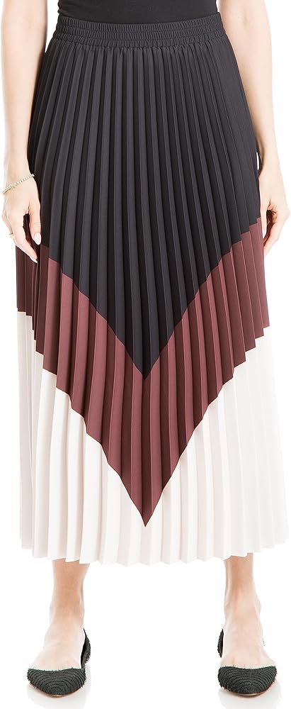 Max Studio Women's Colorblock Pleated Maxi Skirt