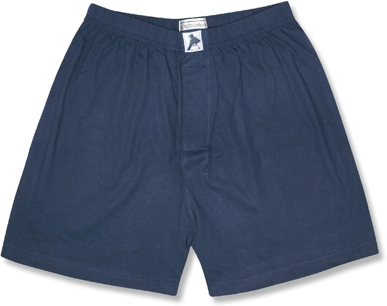 Biagio Mens Solid NAVY BLUE Color BOXER 100% Knit Cotton Shorts