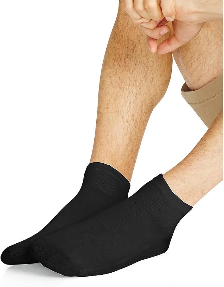 Hanes Men's Ankle Socks 36-Pack_Black_10-13