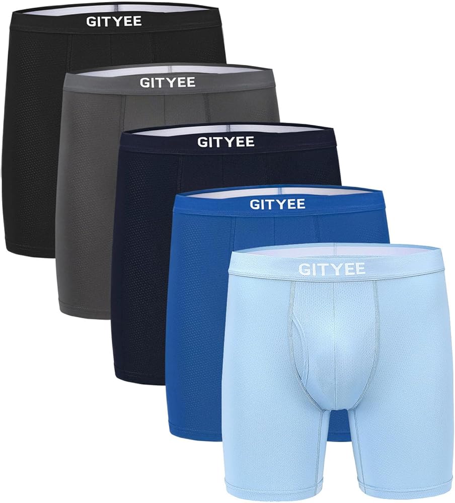 Men's Underwear, Performance Mesh Underwear Boxer Briefs for Men, Pack of 5