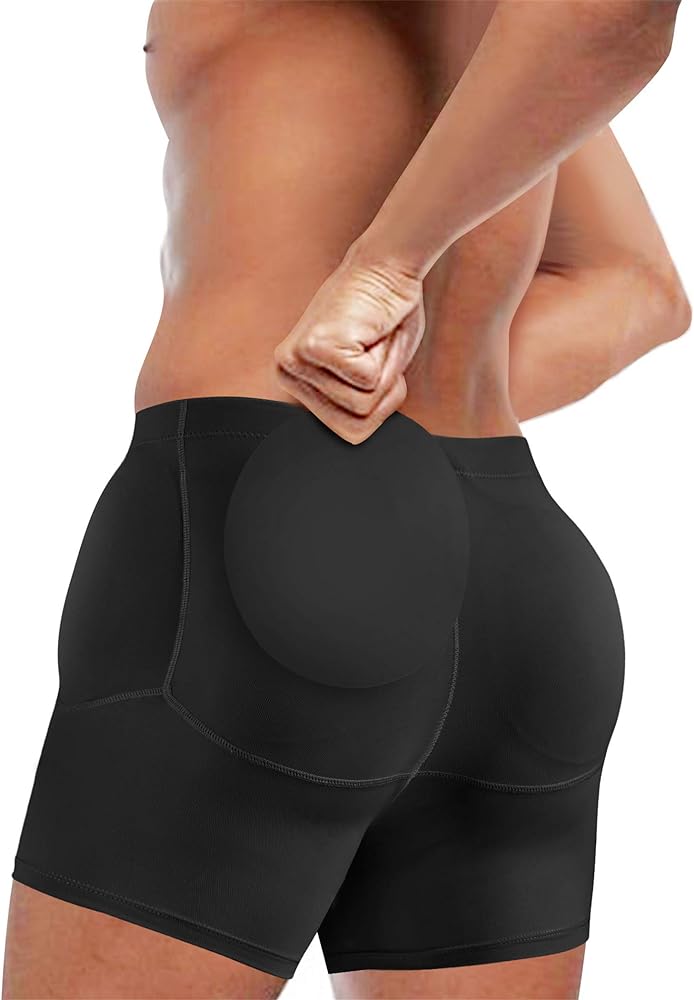 TAILONG Men's Underwear Boxer Briefs Tummy Control Body Shaper Enhance Butt Lifter Shapewear with Removable Padded