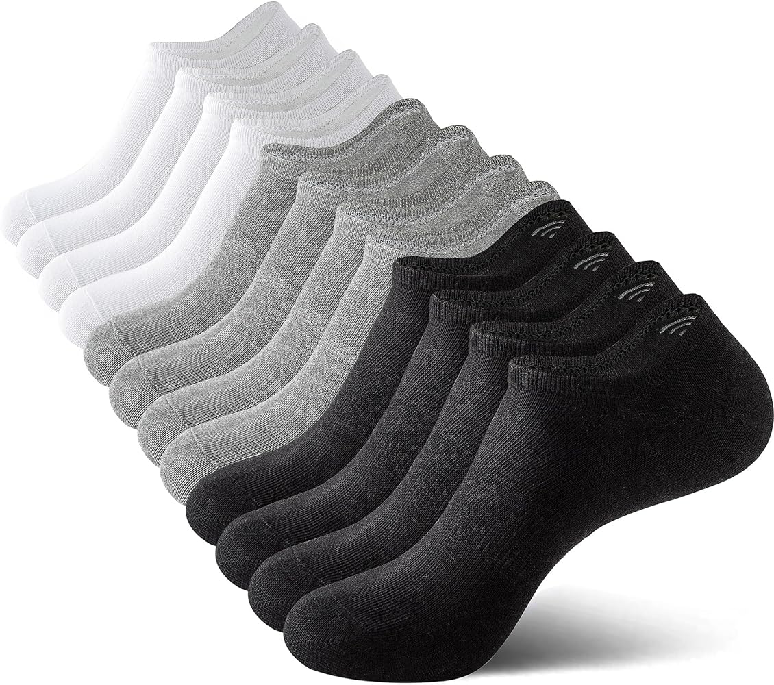 No Show Men Socks Low Cut Non Slip Cotton Invisible Sock 6 Pairs