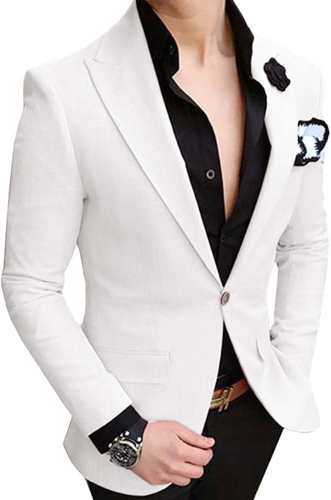 Men's Separate Jacket Slim Fit Formal Wedding Blazer One Button Single Breasted Sport Coat for Dinner, Prom(Only 1 Jacket)