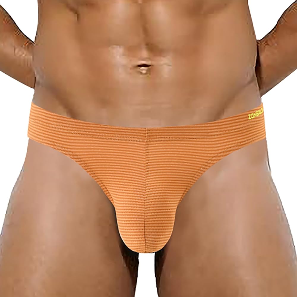 JINSHI Men's Briefs Underwear Cover Bulge Pouch Comfortable Soft Men's Striped Underwear
