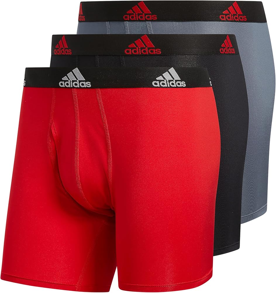 adidas Men's Athletic Fit Microfiber Boxer Brief Underwear (3-pack)