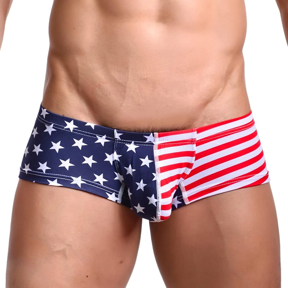 Evankin Men's Underwear,USA American Flag Sexy Boxers Briefs Soft Underwear