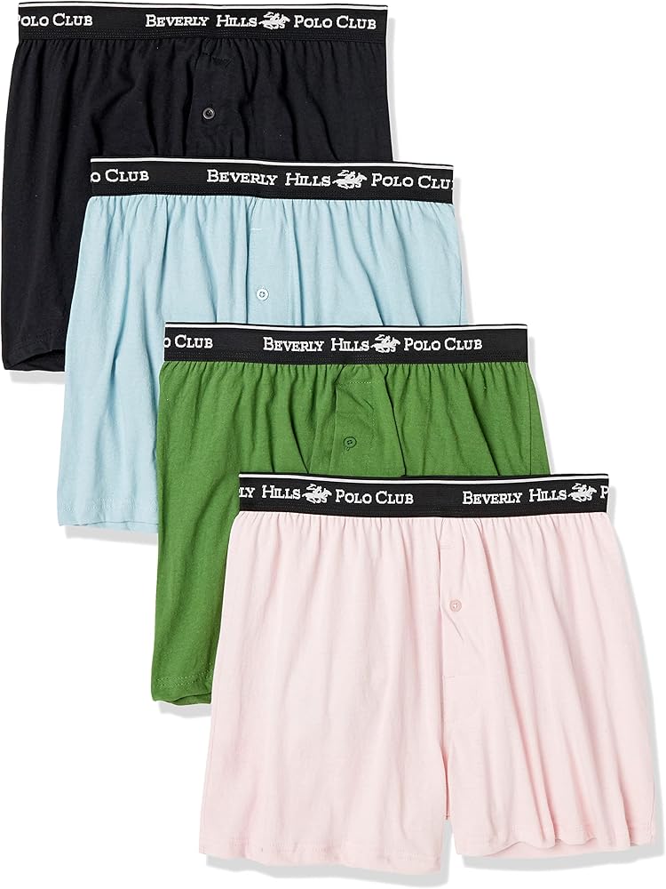 Beverly Hills Polo Club Men's 4 Pack Knit Boxer