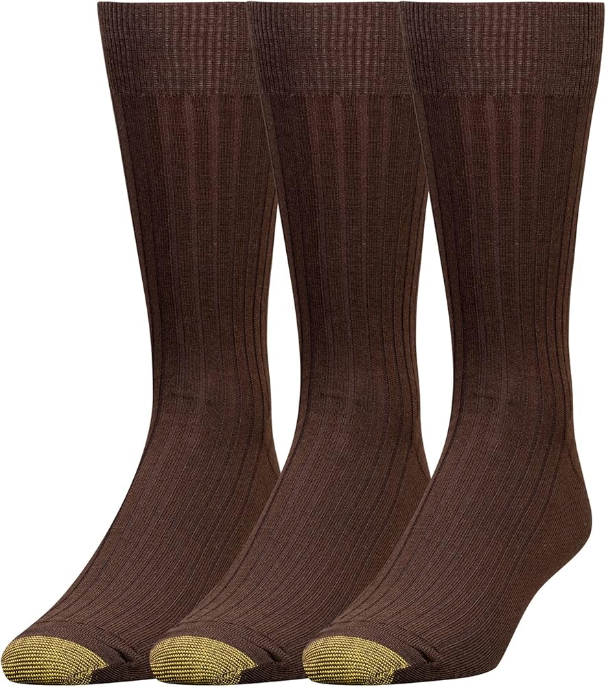 GOLDTOE Men's Canterbury Crew Socks 3 Pack
