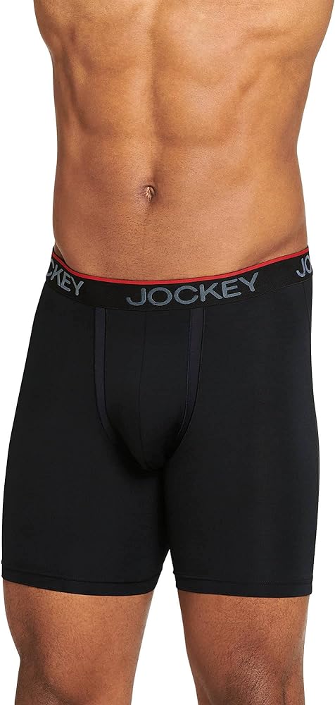 Jockey Men's Underwear Chafe Proof Pouch Microfiber 6" Boxer Brief