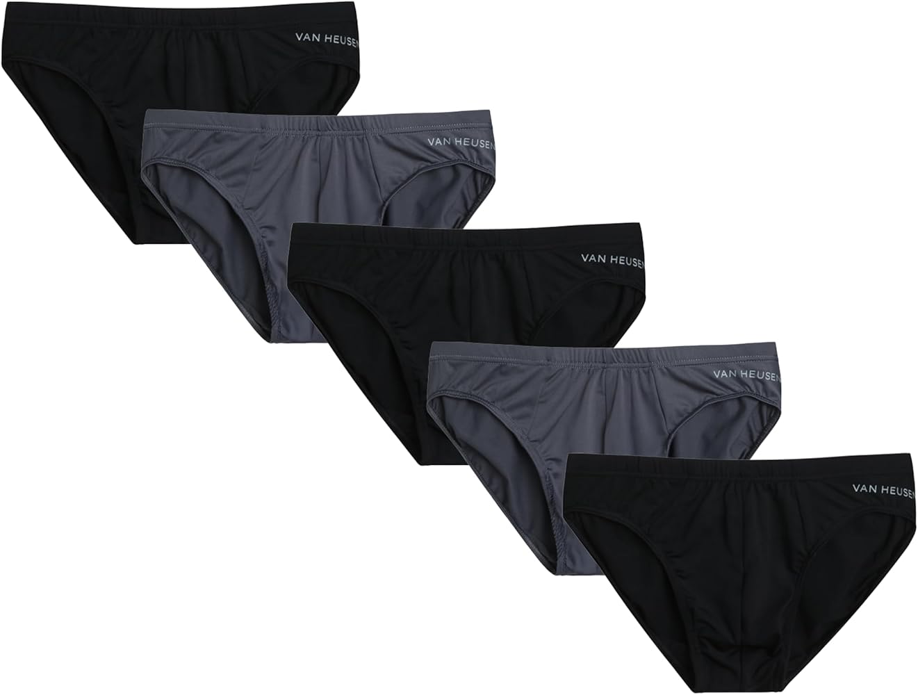Van Heusen Men's Briefs - 5 Pack Quick Dry No Fly Performance Low Rise Briefs - Soft Breathable Underwear for Men (S-XL)