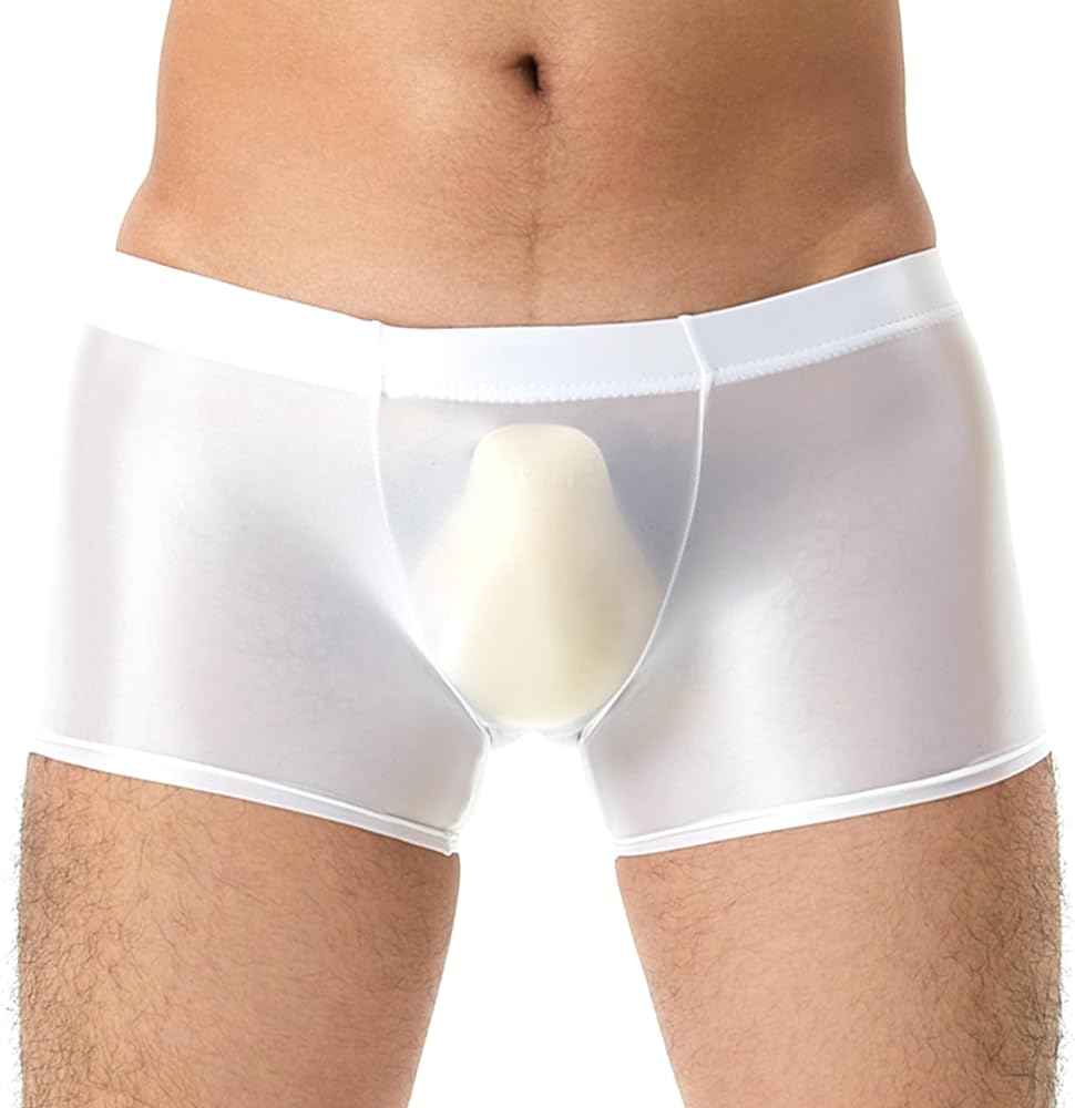 Mesh Boxer Briefs for Men See Through Underwear Split Side Shorts Sexy Boxers Underpants