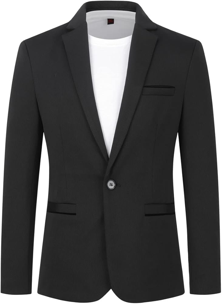 Cloudstyle Mens Casual Sport Coat 1 Button Slim Fit Suit Jacket Business Daily Blazer
