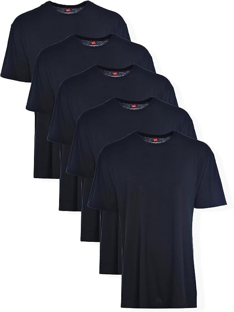 Hanes Men's Crew Undershirt, Black - 5 Pack, XX-Large