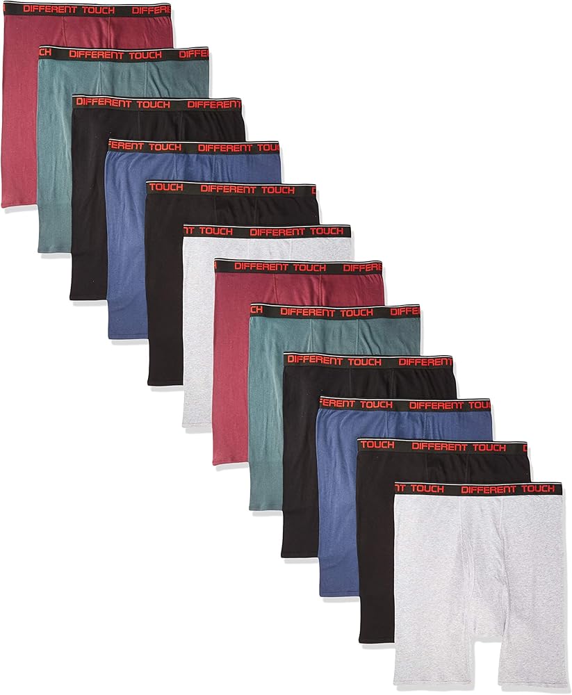 Different Touch Men's Big & Tall USA Classic Design Boxer Briefs Underwear (Pack of 12)