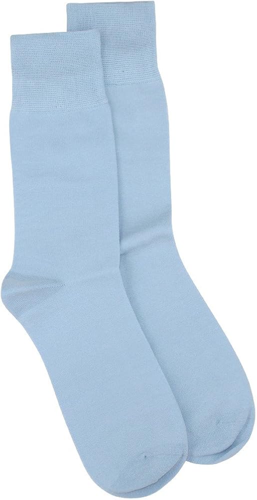 3 Pair of Biagio Solid Light BLUE Color Men's COTTON Dress SOCKS
