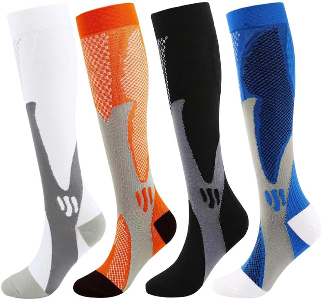 Compression Socks 4 Paris for Women & Men 20-30mmhg Knee High Circulation Support (S/M, L/XL, XL/XXL)