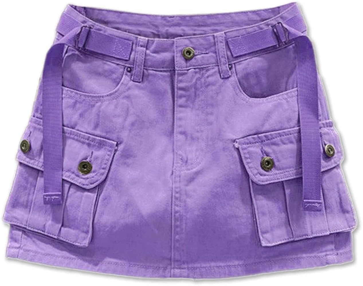 Kinghua Womens Mini Cargo Skirt Low Waist Y2k Short Denim Jean Skirt