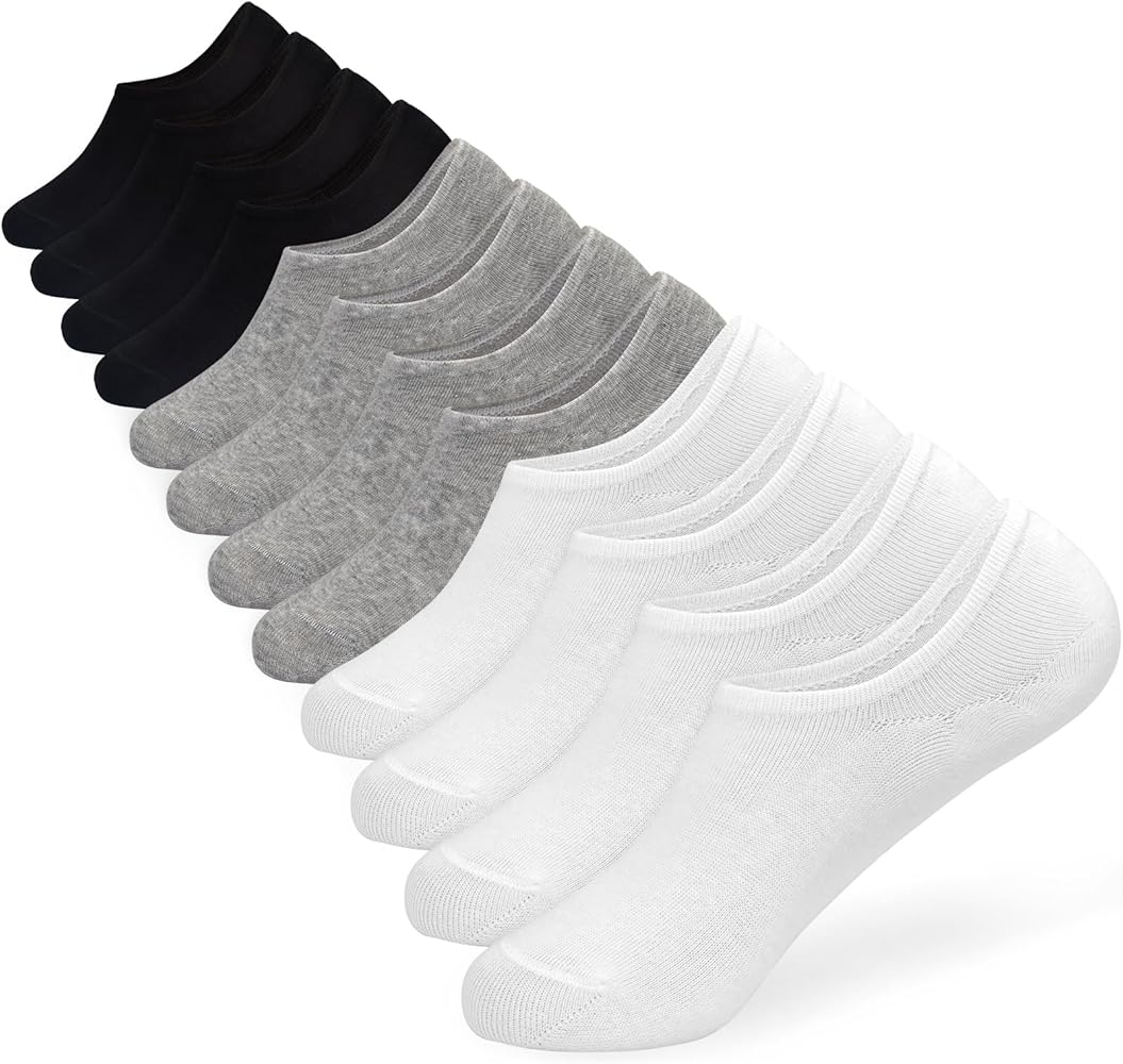 ELUTONG No Show Socks for Men 12 Pairs Low Cut Short Invisible Socks Cotton Liner Casual Men Socks 6-12