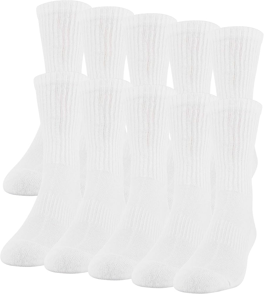 Gildan Men's Active Cotton Crew Socks, 10-pairs