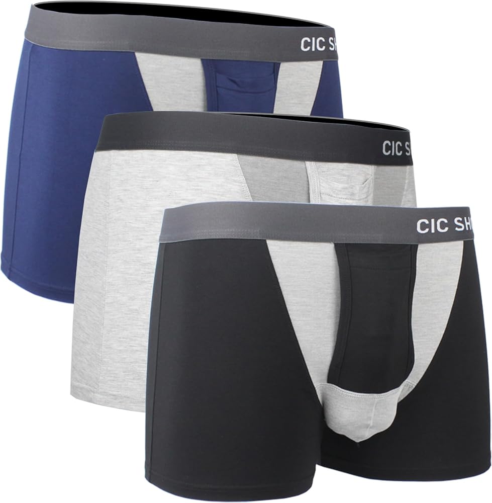Ball Hammock Underwear Men For Long Sit, Pack 3, Mens Underwear With Ball Hammock, Mens Ball Pouch Boxers.