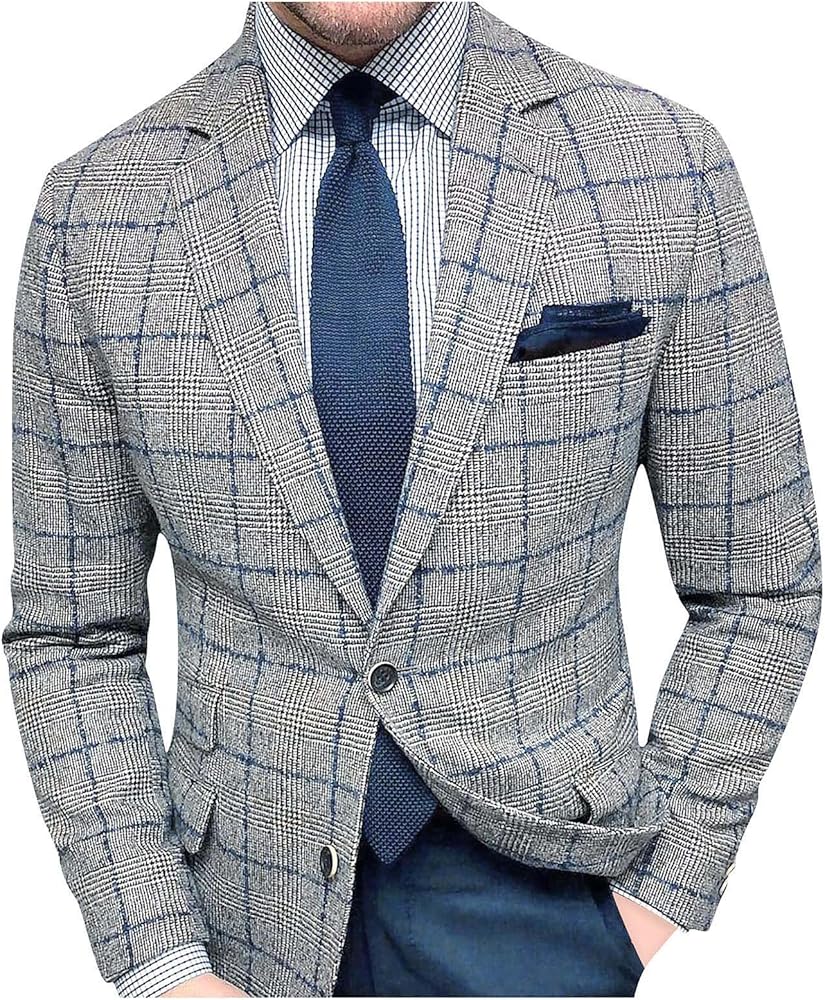 Men's Lightweight Jackets Casual Suits Blazer Jackets Button Sports Coats Jackets, M-3XL