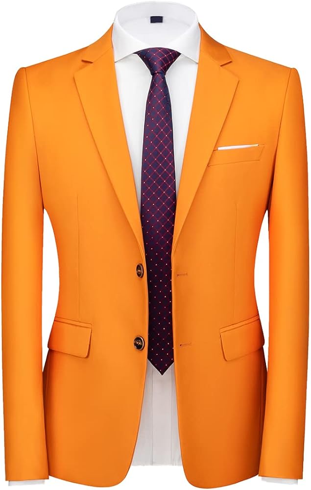 Mens Blazer Jacket Casual 2 Buttons Suit Jacket Single Breasted Sport Coats Modern Wedding Tux Blazer