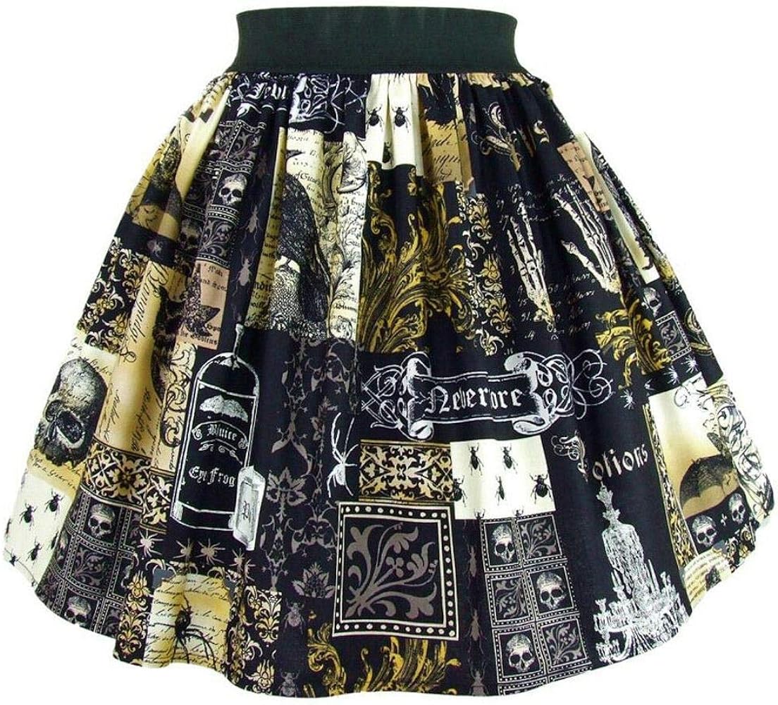 Hemet Women's Edgar Allen Poe Inspired Skirt L Black
