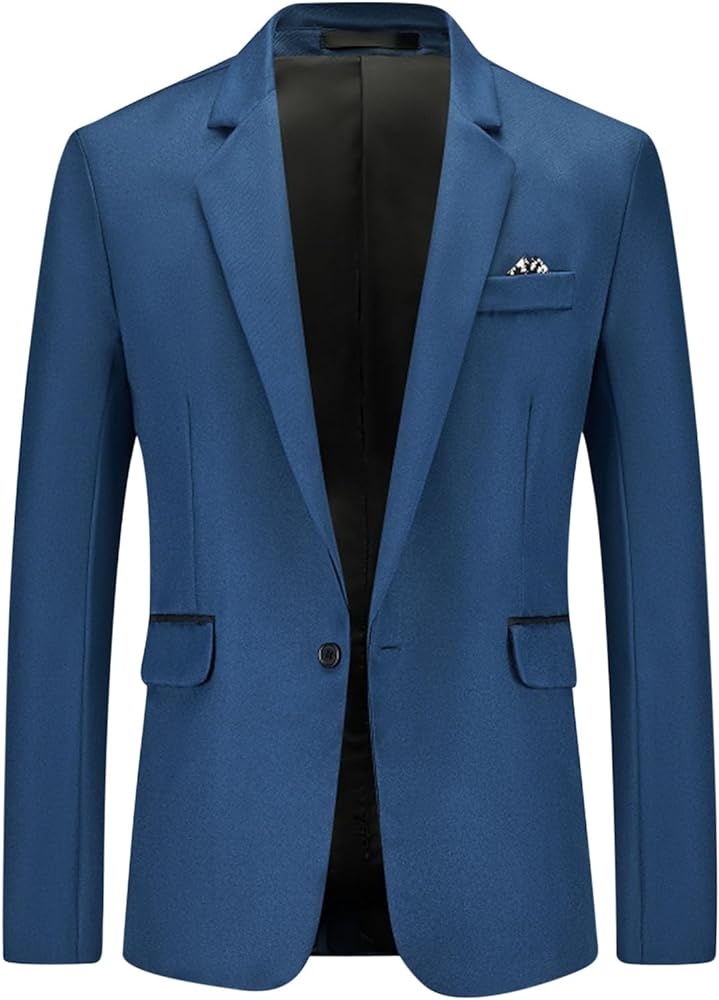 Men's Casual Suit Blazer Jackets Lightweight Sports Coats One Button Notched Lapel Dress Blazers for Men Wedding