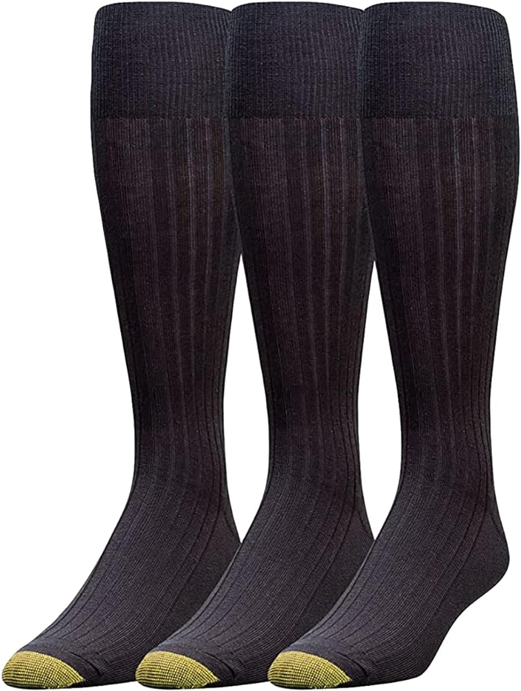GOLDTOE Men's Canterbury Over The Calf Socks 3 Pack