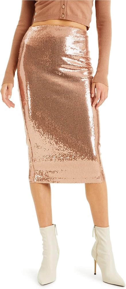 I-N-C Womens Sequin Pencil Skirt