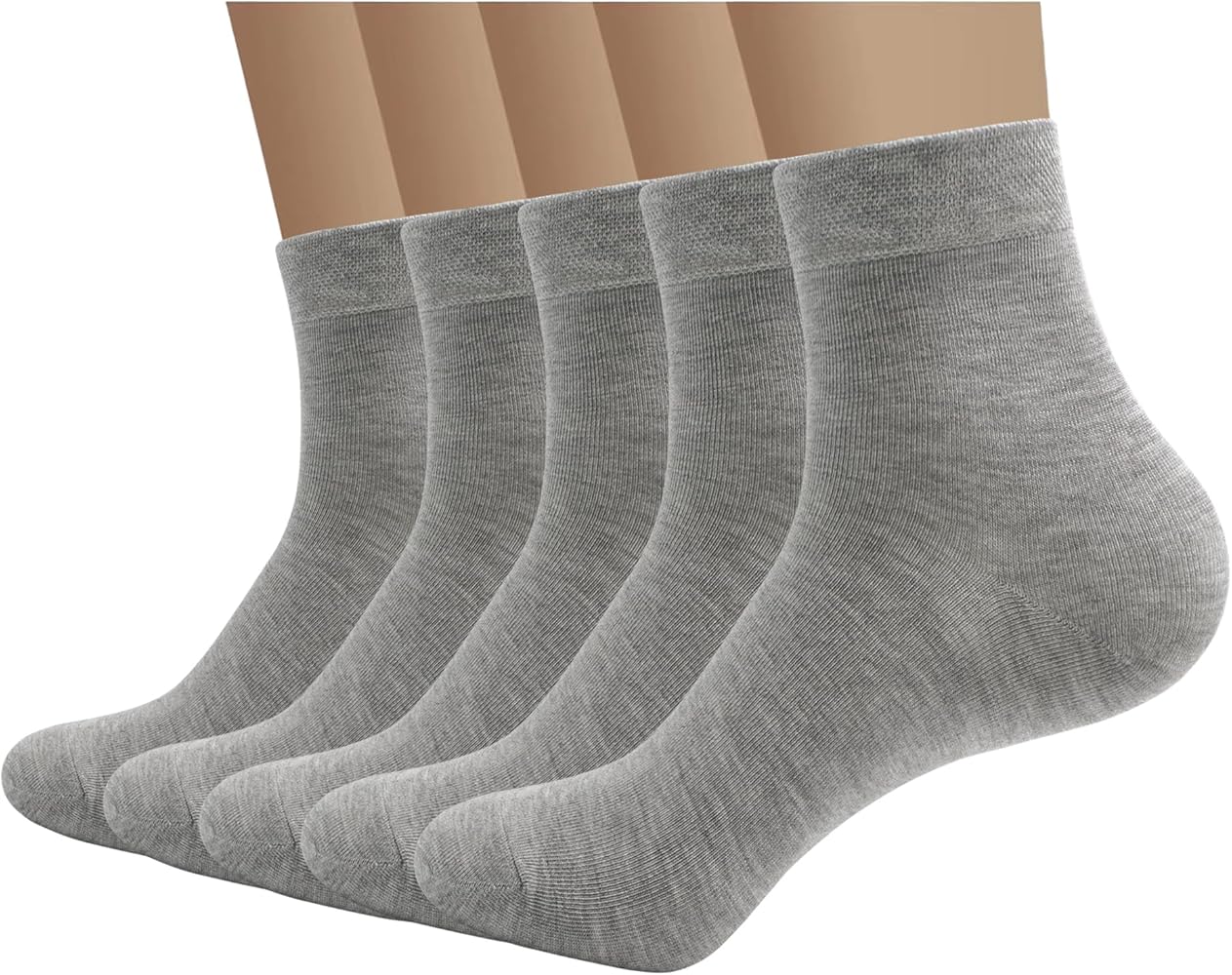 SERISIMPLE Viscose Bamboo Men sock Breathable Sock Quarter Thin Ankle High Sock Comfort Cool soft Sock 5 Pairs