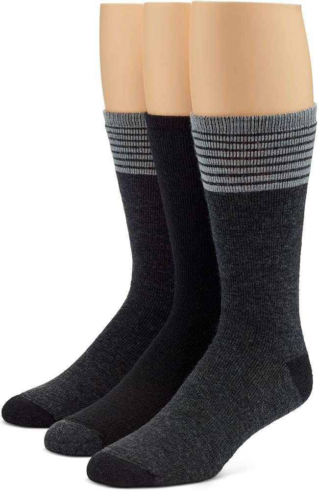 Burlington Men's Cushioned Merino Wool Blend Crew Socks, 3 Pair Pack