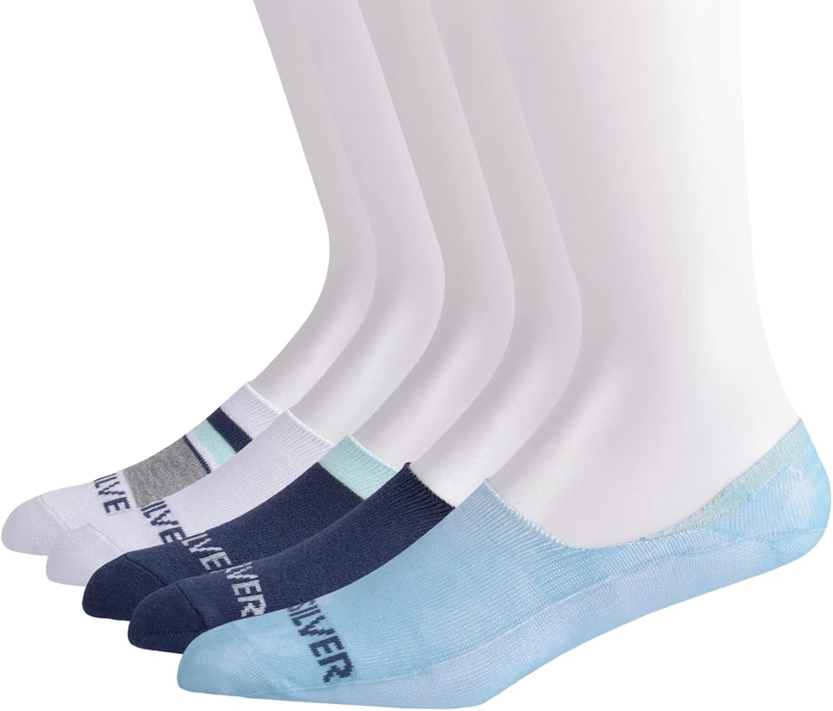 Quiksilver Men's No Show Socks, Light Gray Heather, 10/13