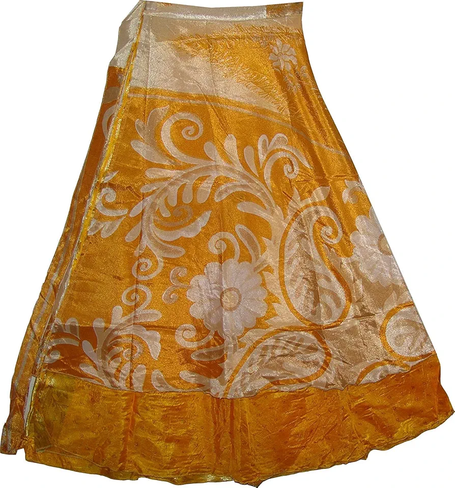 Creativegifts Two Layers Women's Indian Sari Magic Wrap Skirt (jsbl-250)