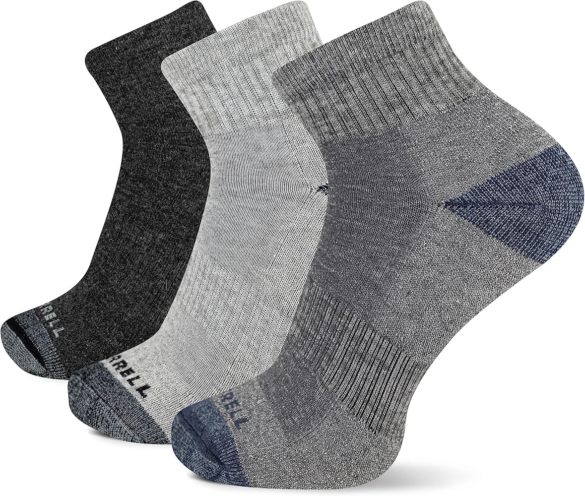 Merrell Men's and Women's Wool Everyday Hiking Socks-3 Pair Pack-Cushioned
