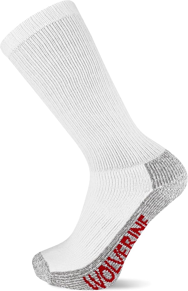 Wolverine Men's Steel Toe Cotton Work Over the Calf Socks - 2 Pairs - Durable Cushioning