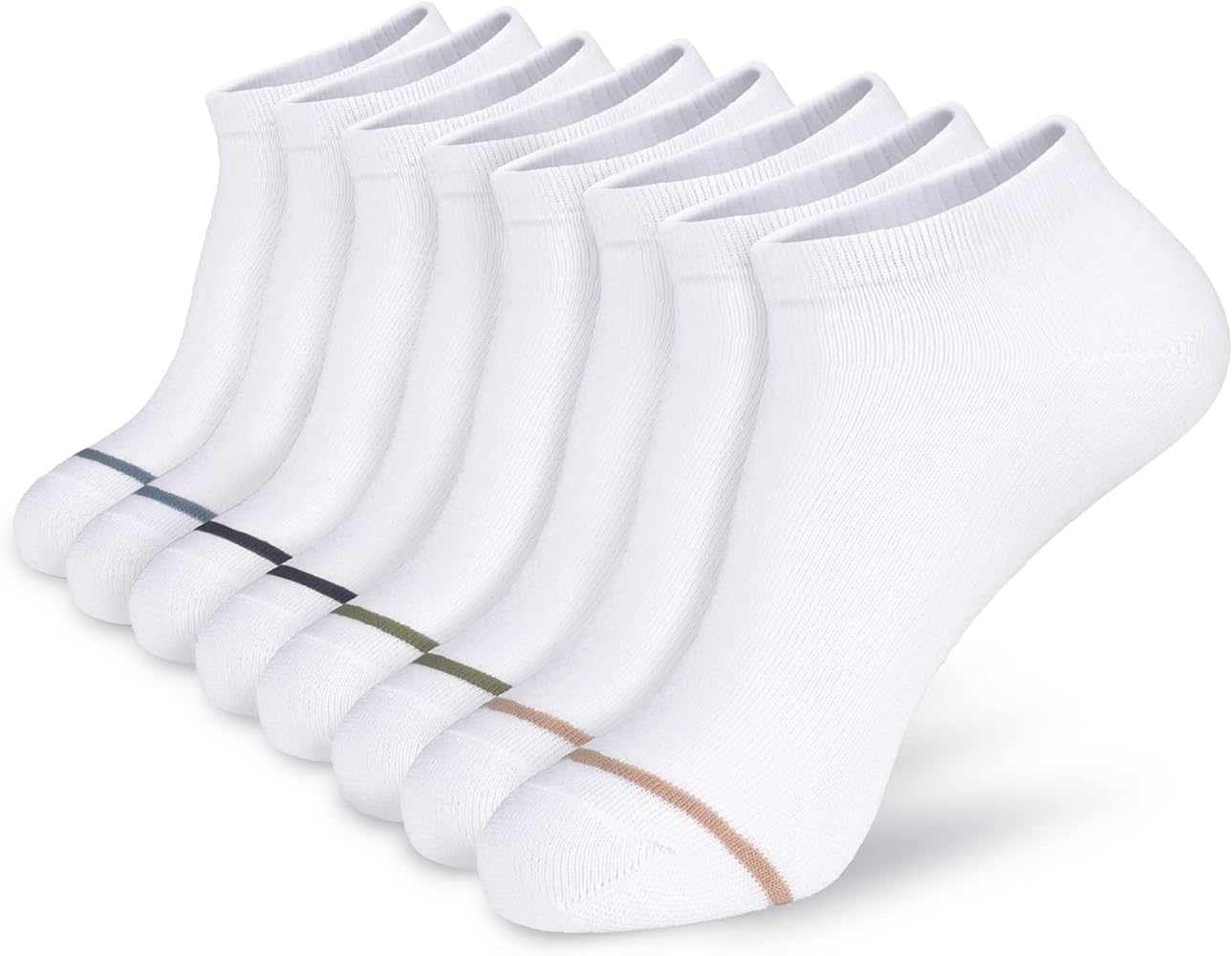 MONFOOT Women's and Men's 4-8 Pairs Multicolor Cotton Low Cut Ankle Socks, multipack