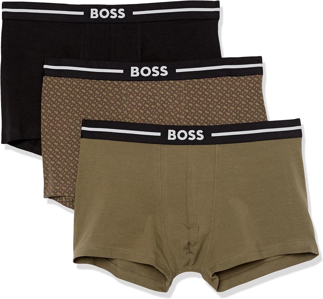 BOSS Men's Three Pack Bold Trunks with Festive Design