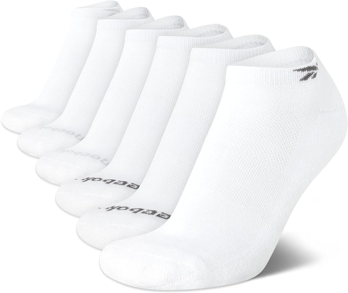 Reebok Men's Breathable No-Show Low Cut Basic Cushion Socks (6 Pack)