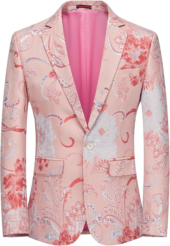 Rogers & Morris Blazer for Men Casual Slim fit Suit Jacket Dress Party Floral Men's Sport Coat Chaqueta de Traje para Hombre