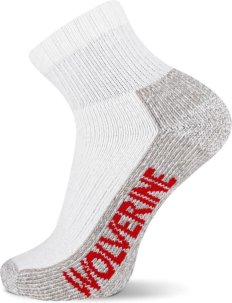 Wolverine Men's Steel Toe Cotton Work Boot Ankle Socks - 2 Pairs - Durable Cushioning