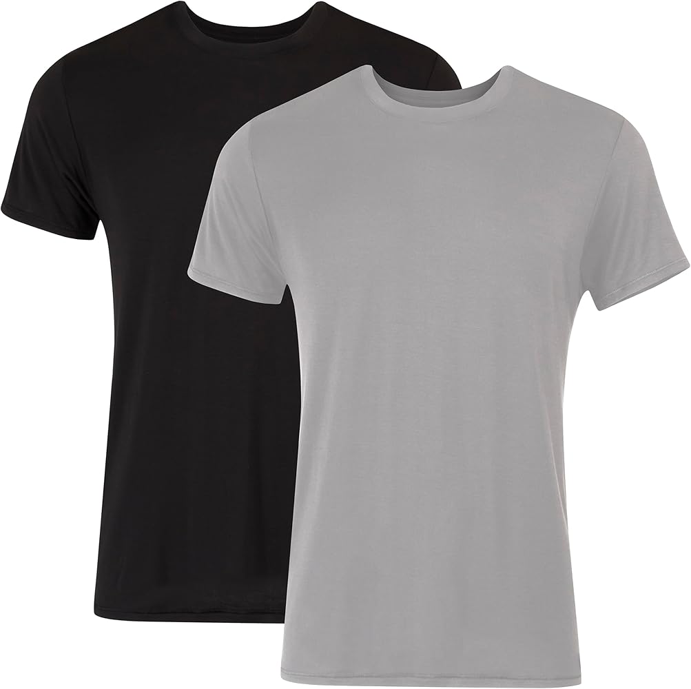 Hanes Men's Originals Supersoft T-shirt, Viscose from Bamboo Undershirt, 2-pack
