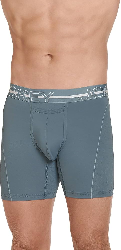 Jockey Men's Underwear Sport Silver Microfiber 7.5" Boxer Brief