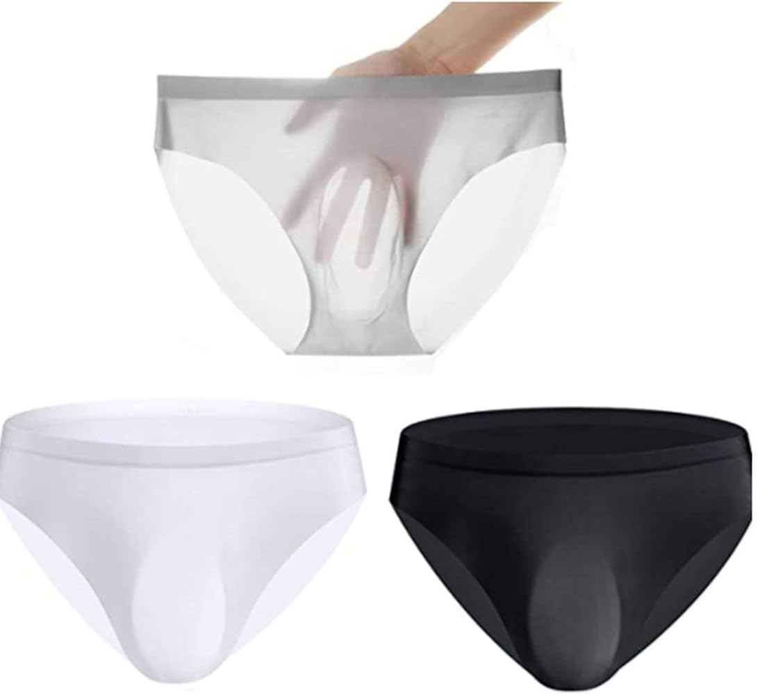 Men Seamless Underwear Ice Silk sexy see-through briefs Underwear Shorts Ultra-thin Mini Bikini